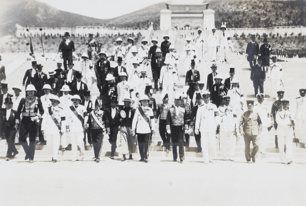Foreign Naval & Diplomatic representatives leaving the Sun Yat-sen Mausoleum, 1929