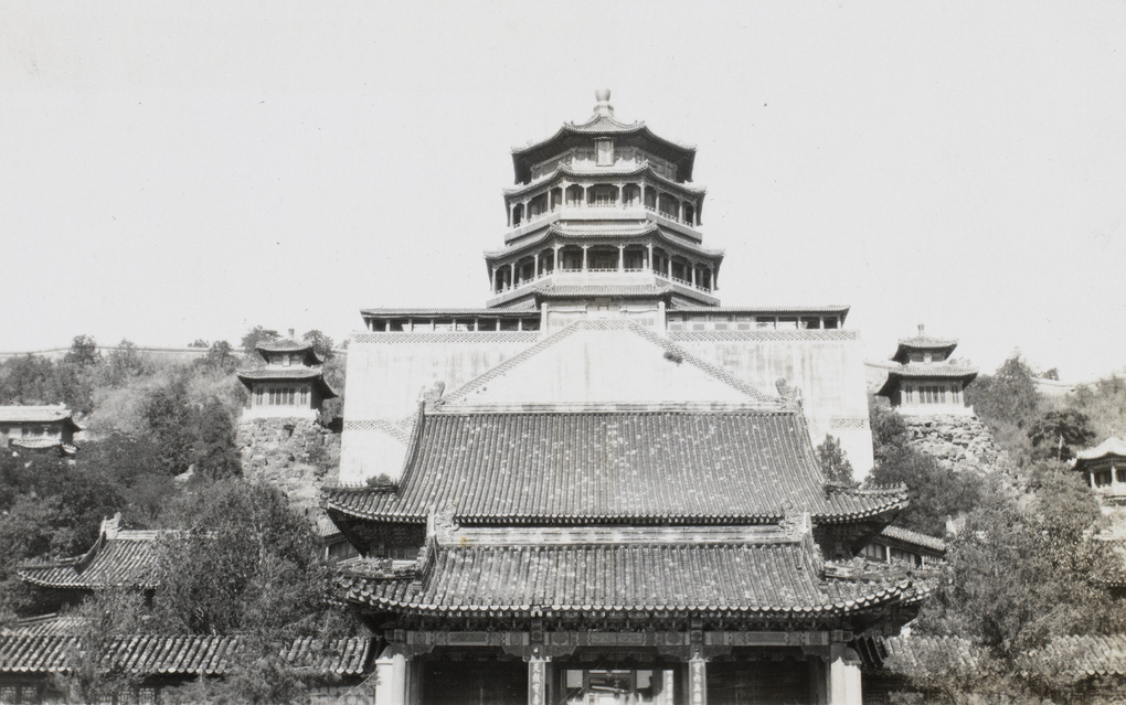 Close up of Foxiangge (佛香閣 Tower of Buddhist Incense) in the Summer Palace, Beijing 