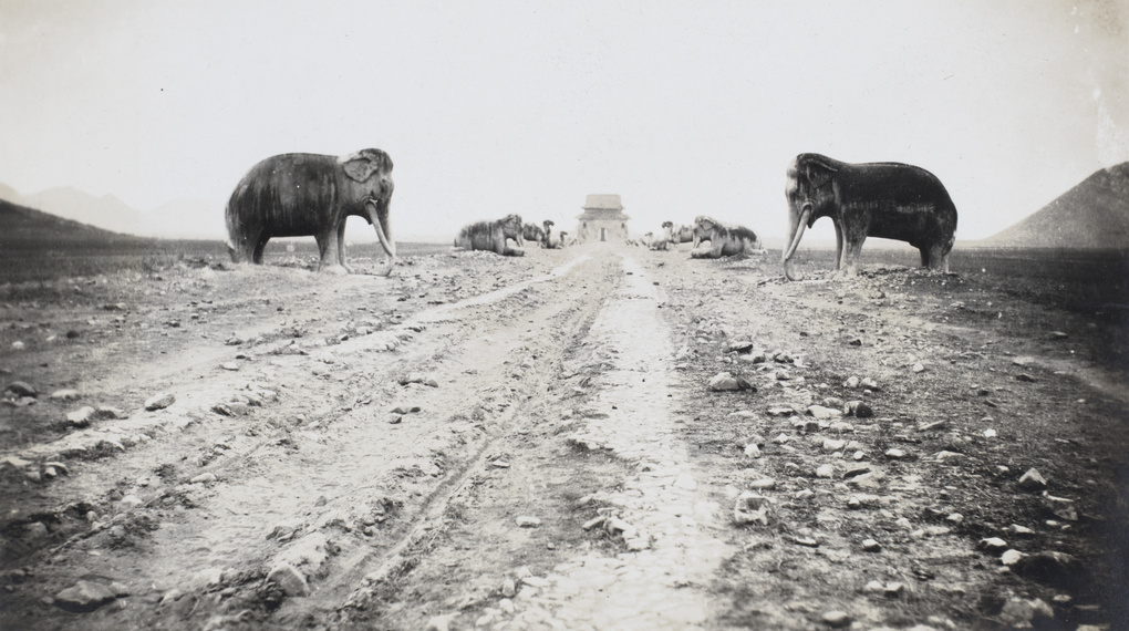 Marble Animals standing guard by the road to the Ming Tombs, Beijing