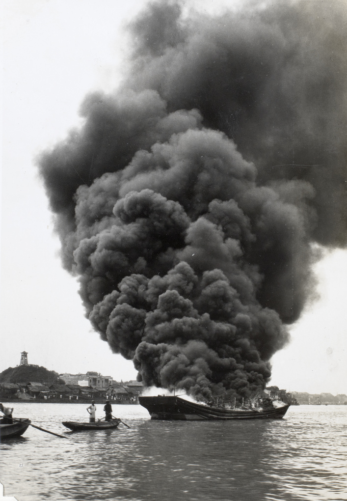 A burning junk