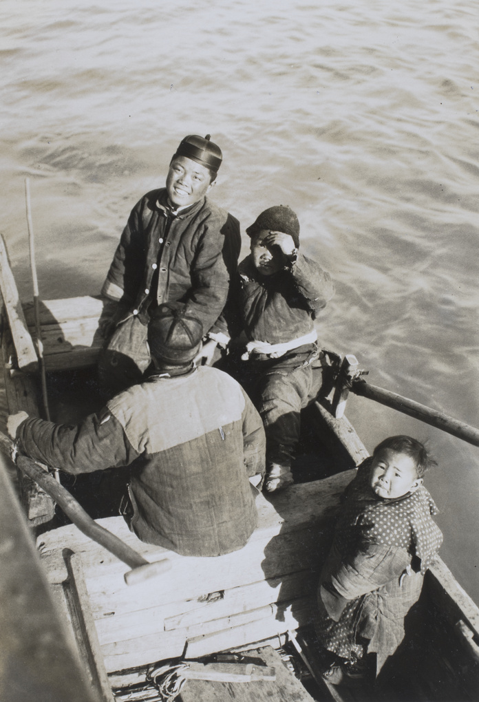 Men and boys on a boat