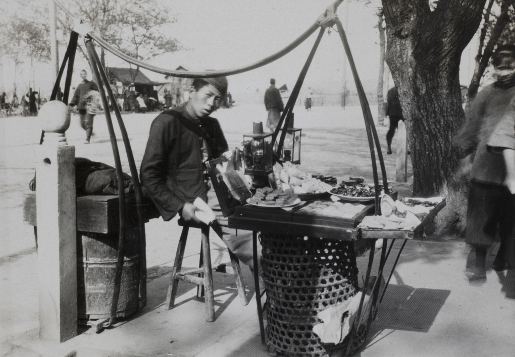  A sweet seller with his travelling shop