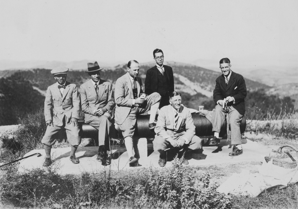 Group photograph with Japanese guide in Port Arthur