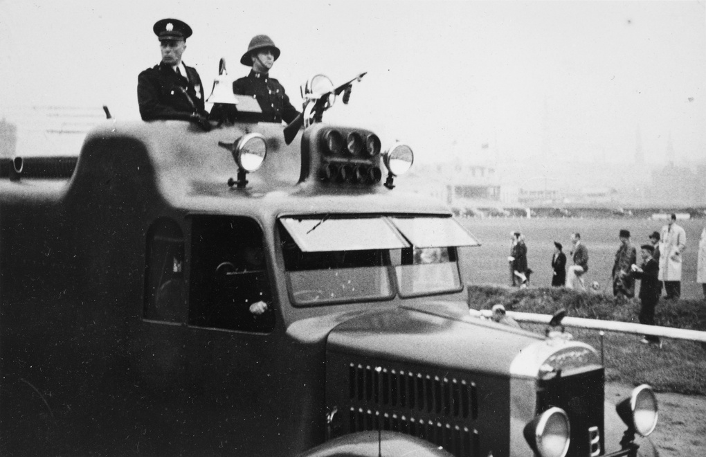 A 'whippet' (police vehicle with a mounted machine gun), Shanghai