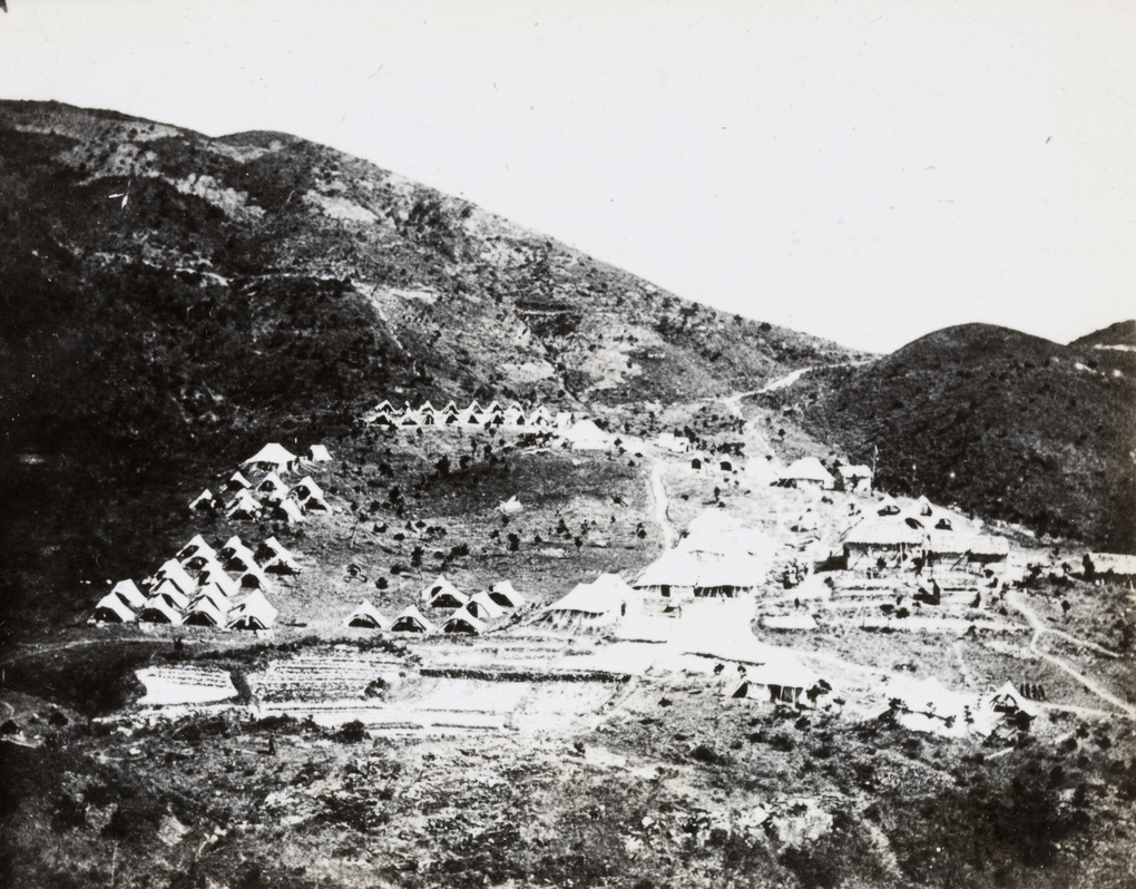Military encampment on hill