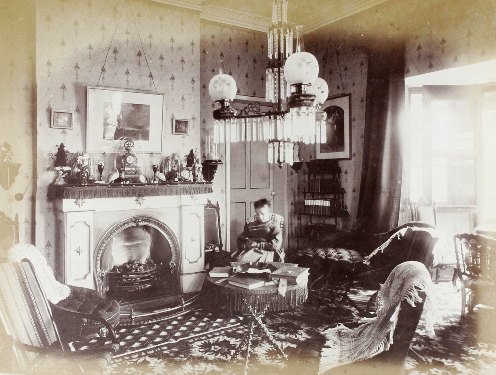 Thirza Bowra in a room, c.1870