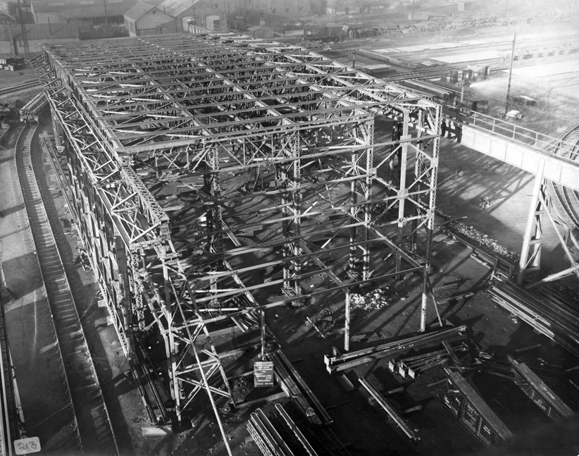 Steel frame for Kaitak Aerodrome, Hong Kong, 1930