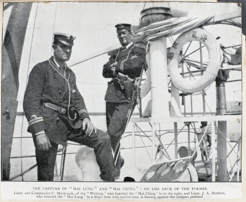 Mackenzie and Moreton on the deck of the 'Hai Lung', 1900