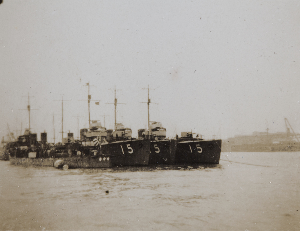 Japanese destroyers, Huangpu River, Shanghai, 1932