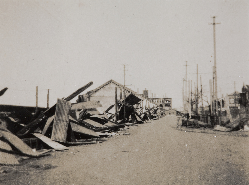 War damage near North Railway Station, Shanghai, 1932