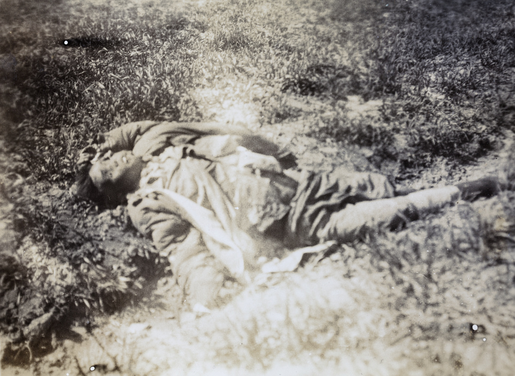 The dead body of a man, Shanghai, 1932