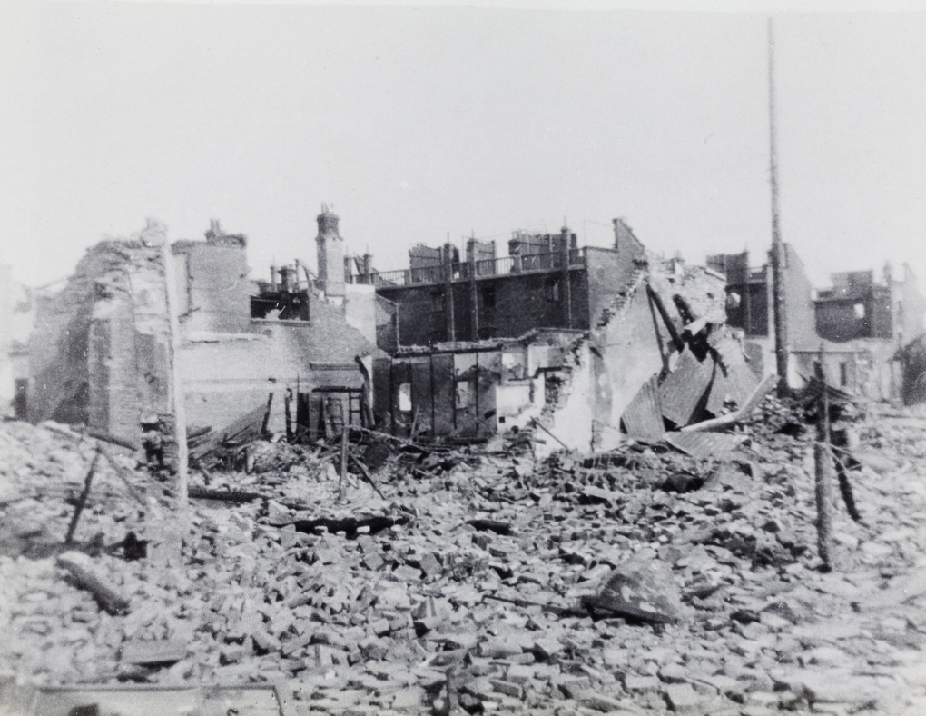 War damaged houses, Zhabei, Shanghai, 1932