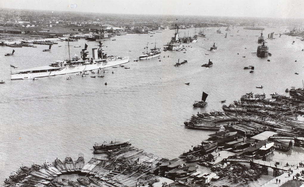 'Warship Row' and other vessels, Huangpu river, Shanghai
