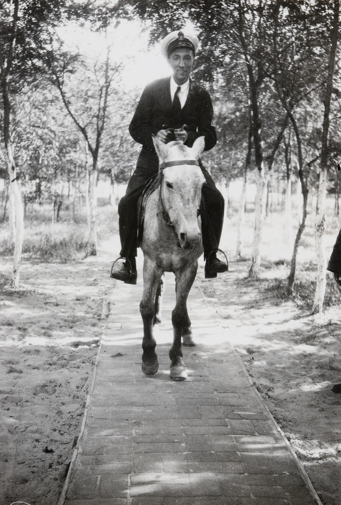 F. Hagger riding a pony, North China