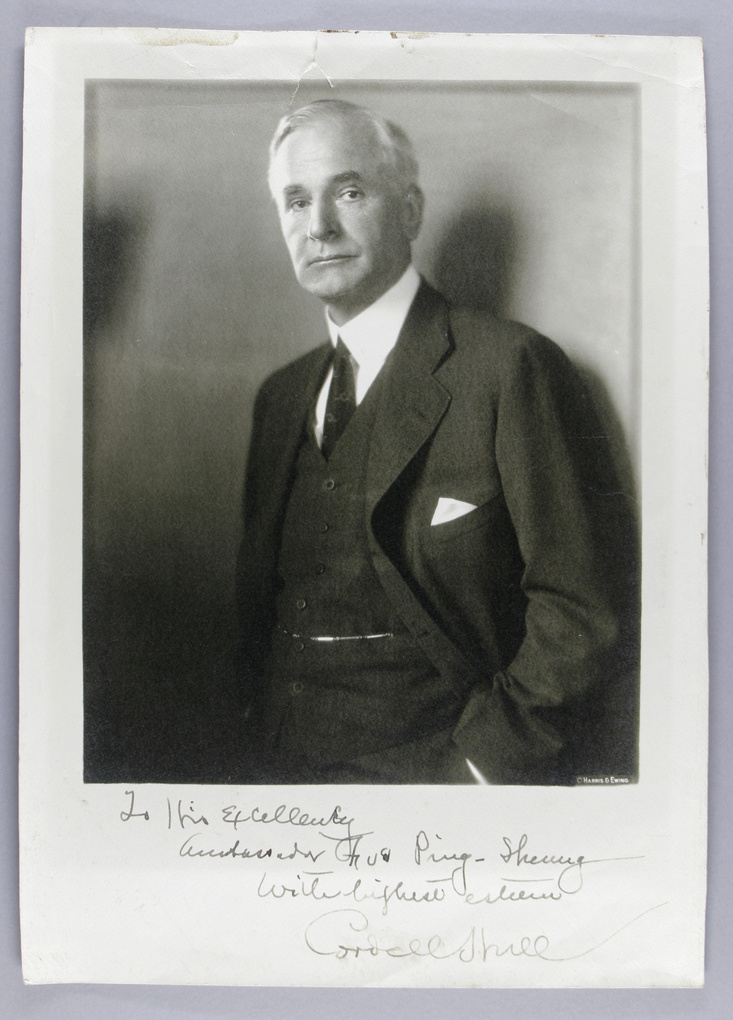Autographed portrait of Cordell Hull, United States Secretary of State