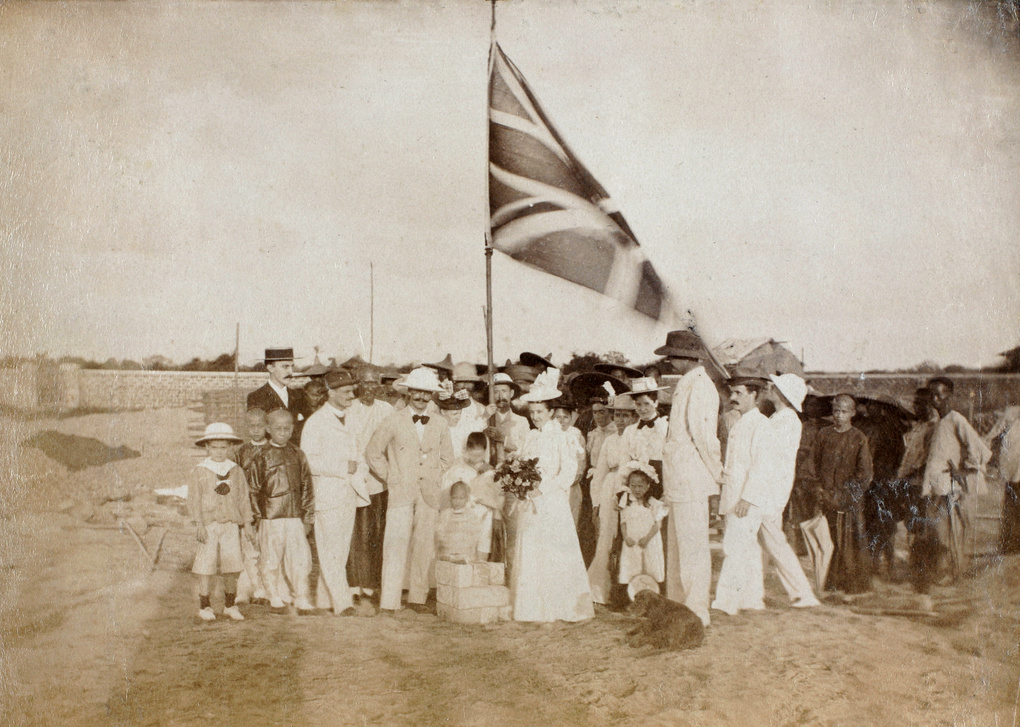 Laying the foundation stone of the British Consulate in Hoihow (Haikou), 1898