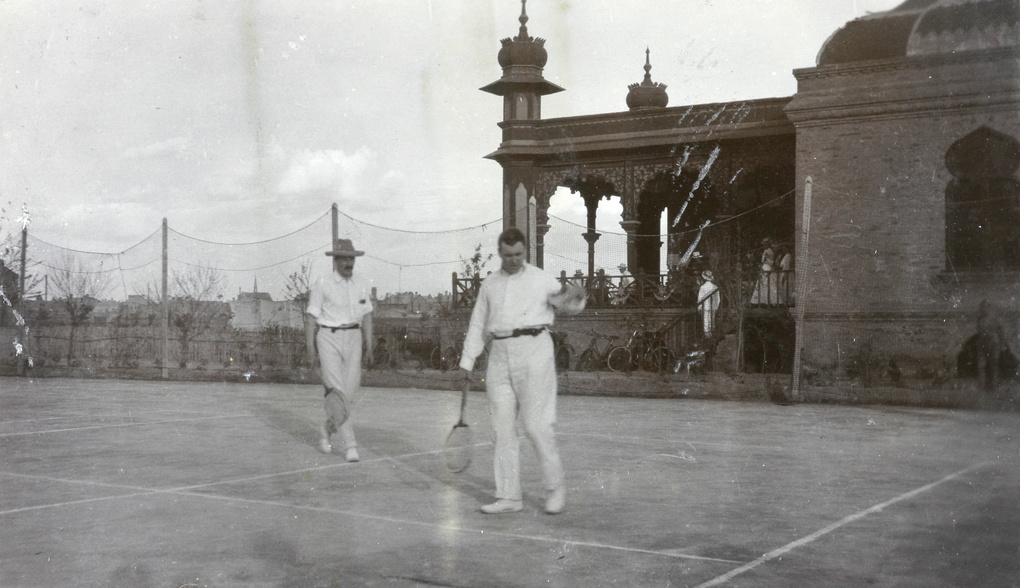 Playing tennis doubles, Recreation Ground, British Concession, Tianjin
