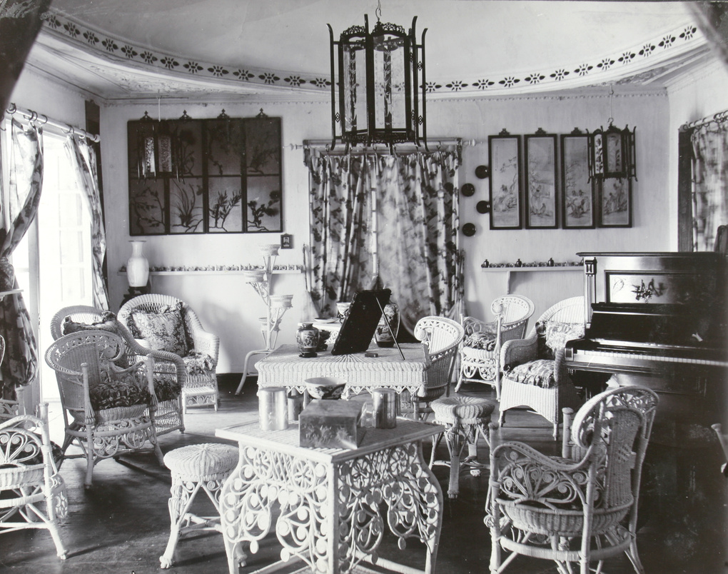 Senior  Customs Assistant's drawing room, Lappa Island, near Macau, 1906