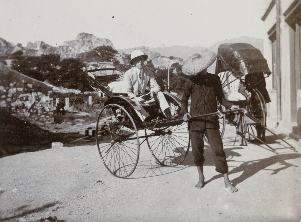 T.A. Kedward with a rickshaw driver
