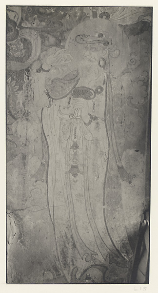 Detail of Ming dynasty mural showing a bodhisattva holding a lotus