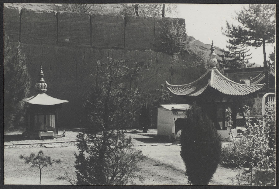 Hsuan Hua Kang, Kansu.  Mausolems [sic] of Ma Yuan-chang [right] and Ma Kuang-tao [left].