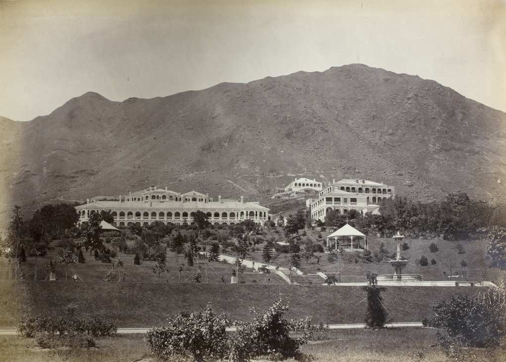 Looking at the Albany from the Public Gardens, Hong Kong