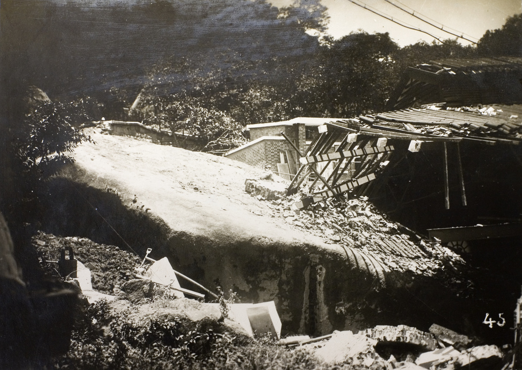 Damage caused by the 19th July 1926 rainstorm, Waterworks Pumping Station, Pok Fu Lam Road (薄扶林道), Hong Kong