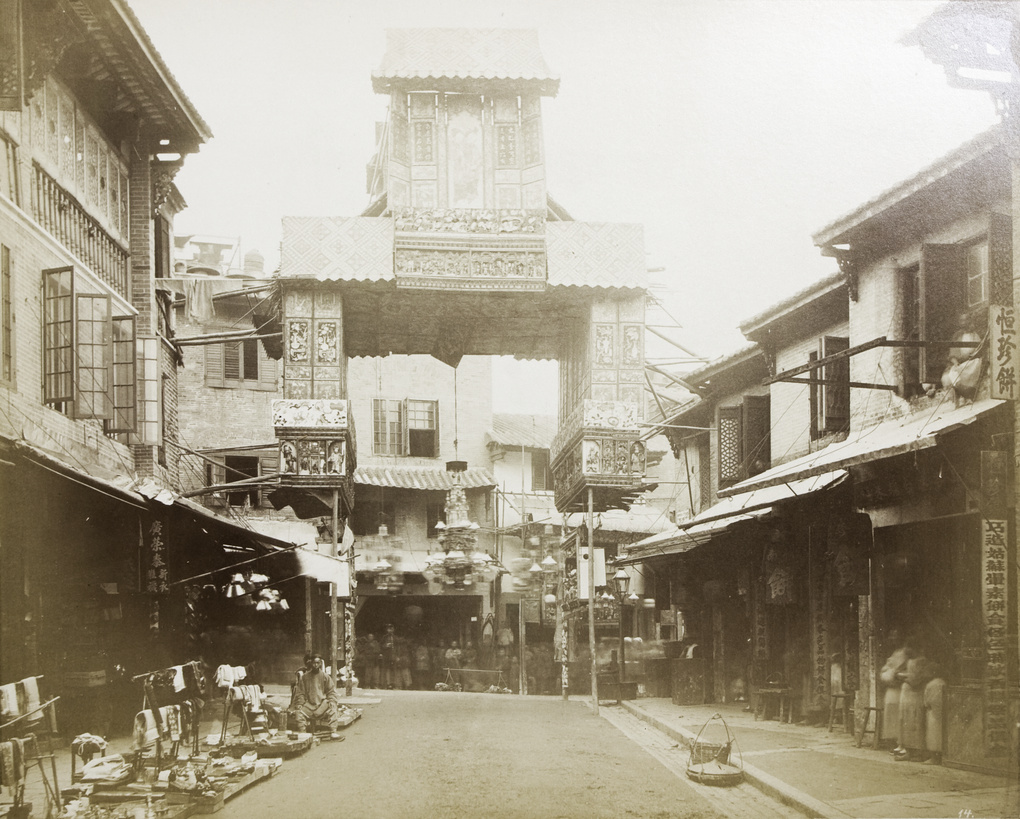 The Arch at Lyndhurst Terrace, decorated for Prince Albert's visit in 1881-1882, Hong Kong