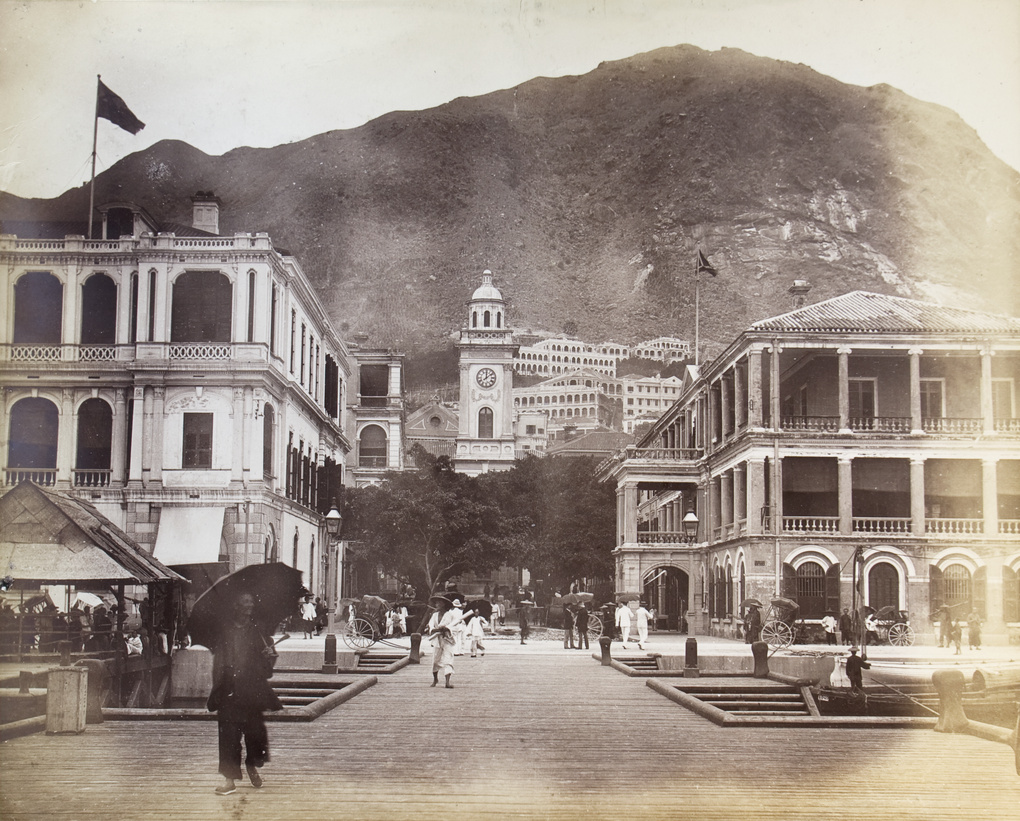 Pedder Street and the Clock Tower, viewed from the wharf, Hong Kong