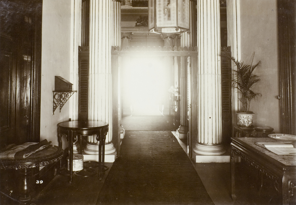 Interior hallway (possibily Government House), Hong Kong