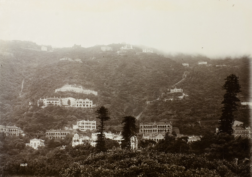 View of buildings on the Peak, Hong Kong