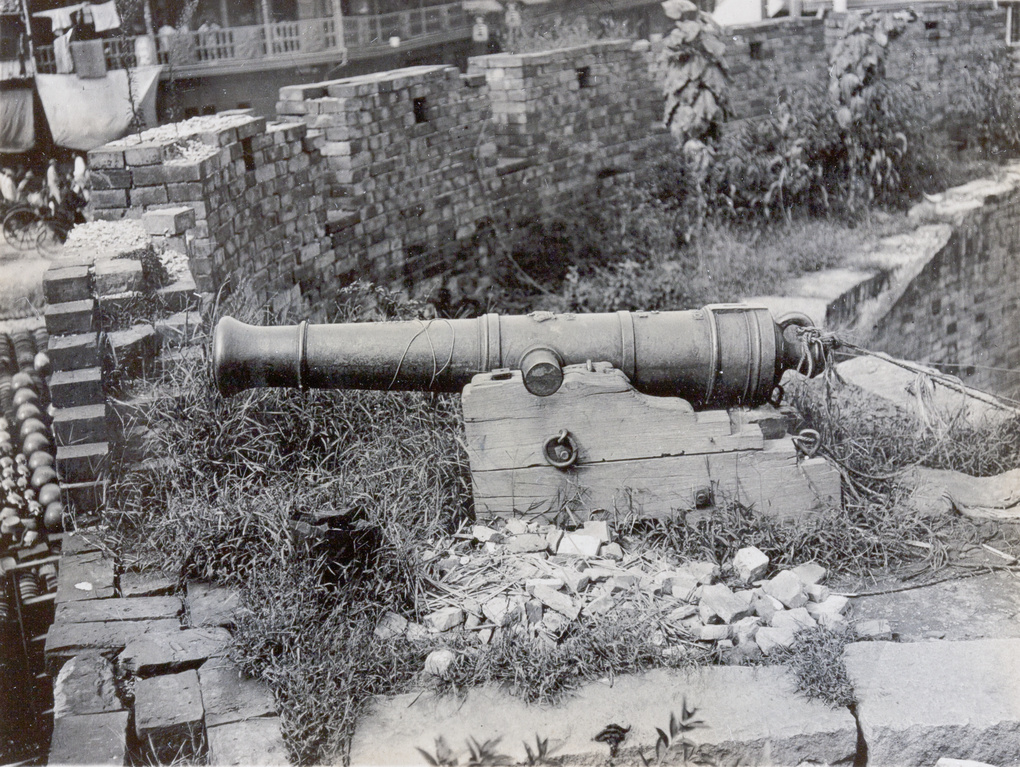 British-made cannon on city walls, Shanghai