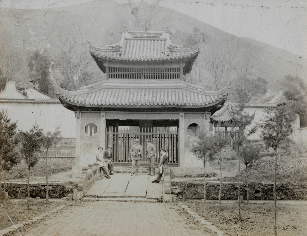 Entrance to Wusieh Temple, with visitors, Wuxi