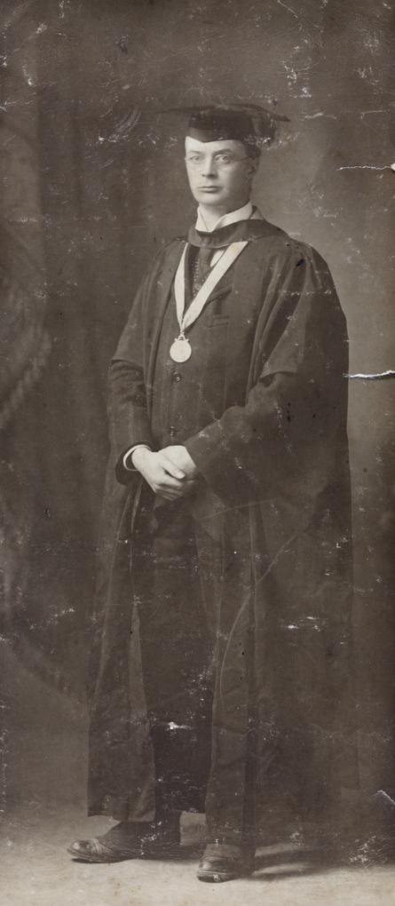 A man wearing an academic gown