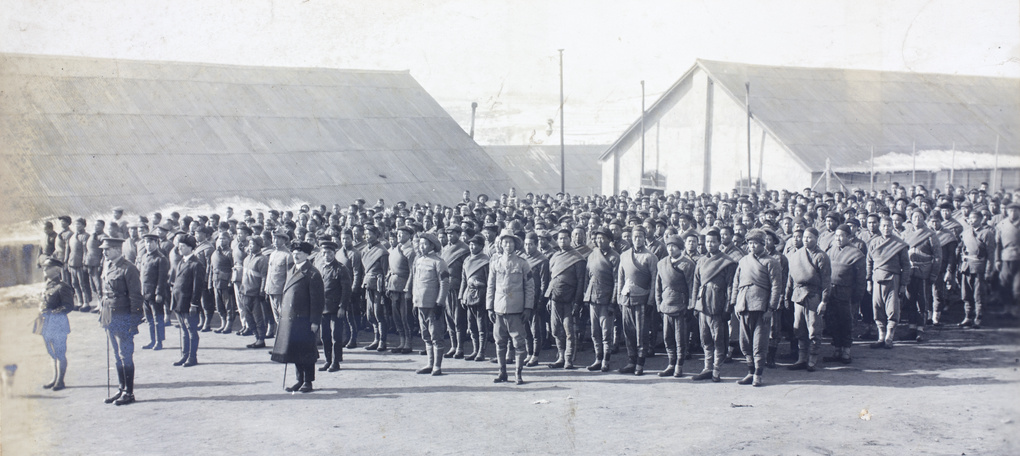 Chinese Labour Corps on parade, Weihaiwei