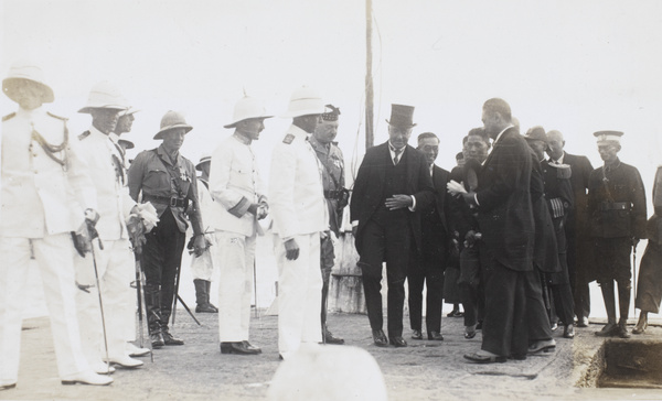 Reginald Johnson leaving after the ceremonty for rendition of Wei-hai-wei, 1930