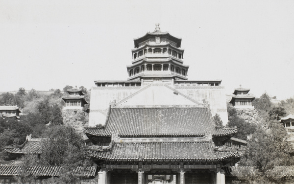 Close up of Foxiangge (佛香閣 Tower of Buddhist Incense) in the Summer Palace, Beijing 