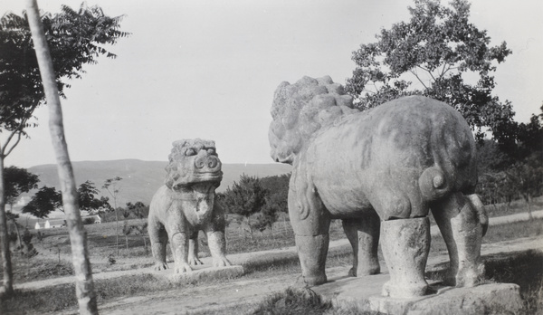 Stone animals "guarding" the road to Tombs of the Ming Emperors, Nanjing