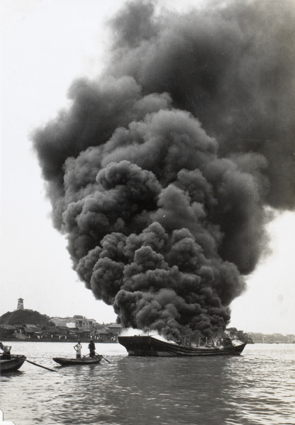 A burning junk