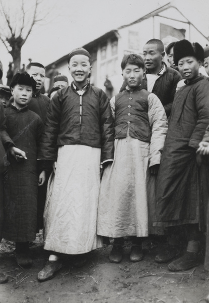 Boys looking at the camera