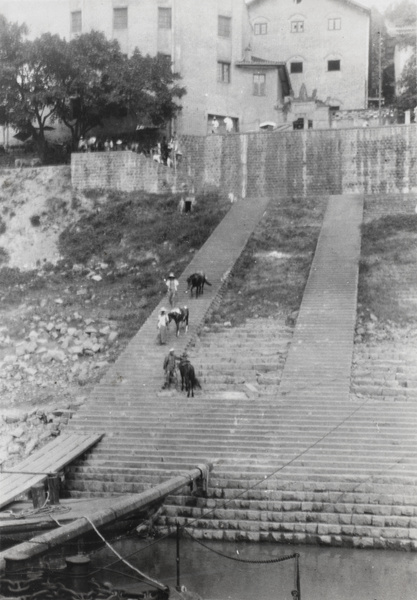 Hiring ponies coming down the steps, Chongqing
