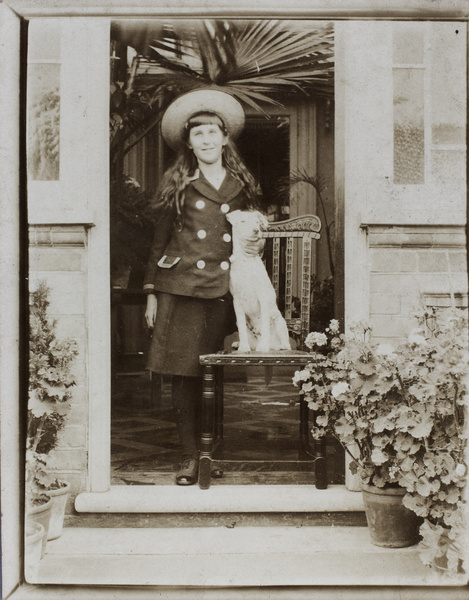 Constance Henderson and a dog