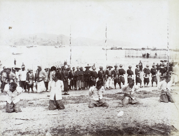 Prisoners being made to kneel before execution, possibly Canton