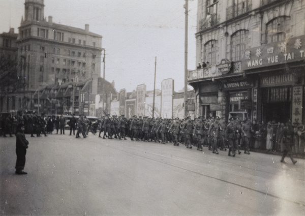 'A' Company, Shanghai Volunteer Corps route march, 1930
