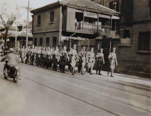 Shanghai Volunteer Corps route march, 1930