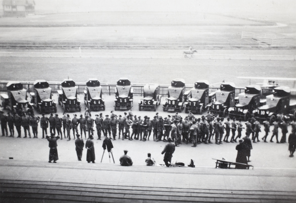 Preparing to photograph Shanghai Volunteers Corps Armoured Car Company, Shanghai, 1932