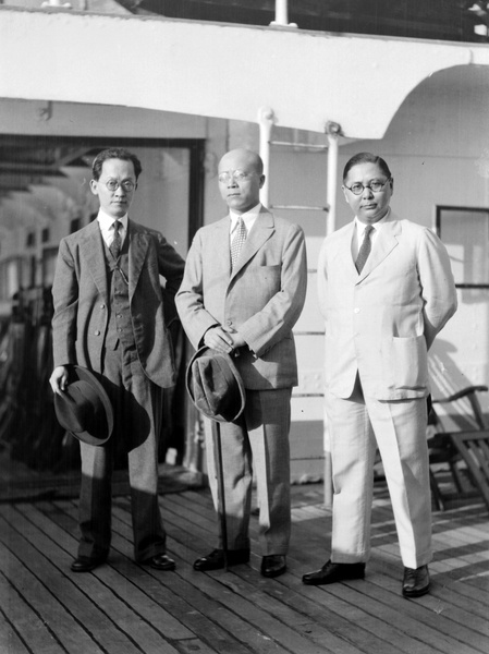 Hu Hanmin, Wu Chaoshu and Sun Ke aboard SS President Wilson