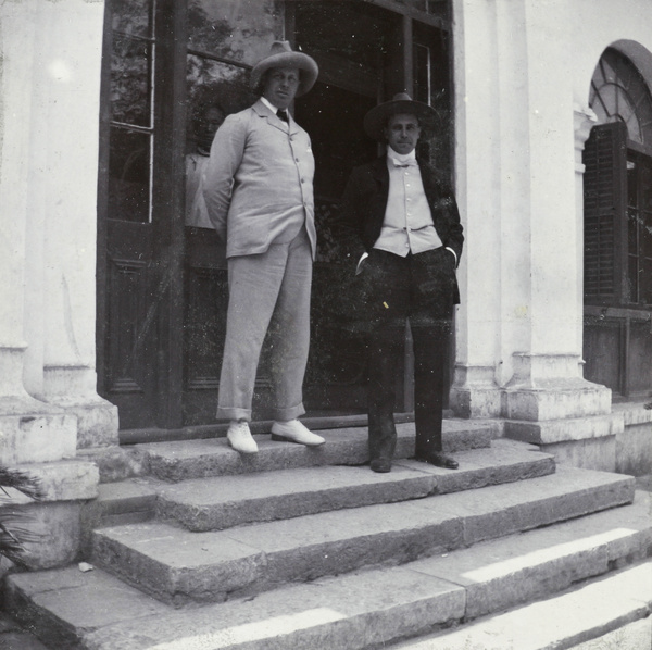 Hedgeland and Percy Harrold outside Tientsin Old Club
