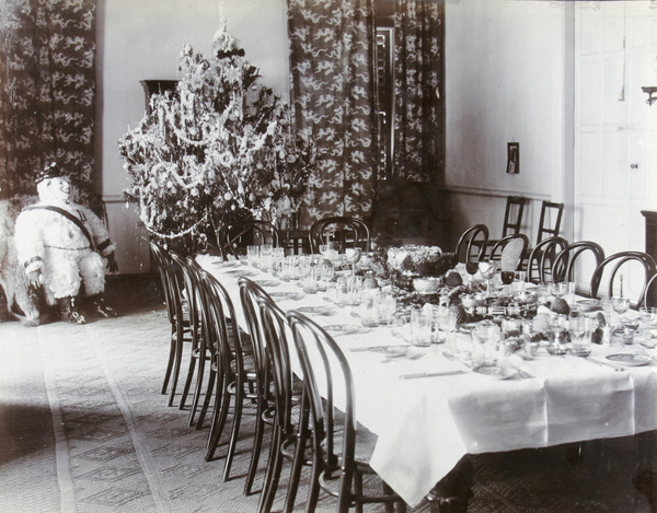 Commissioner's Dining Room, Lappa Island, near Macau, Christmas 1908