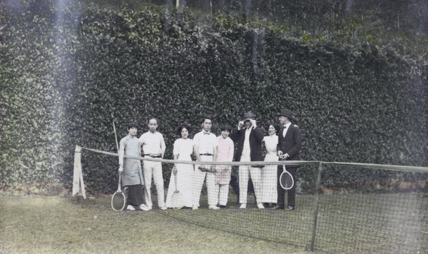 Tennis in Hong Kong, 1920, with Wei Wing-lock (韋榮洛) 